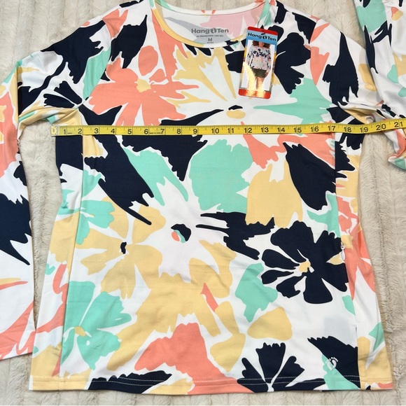 Hang Ten Sunray Long Sleeve Sun Tee Floral Print Rash Guard Size Medium - Picture 3 of 7